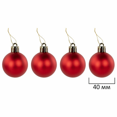 Шары ёлочные НАБОР 30 шт., 8 см/4 см, "Red&Gold", пластик, красные/золото, ЗОЛОТАЯ СКАЗКА, 592168