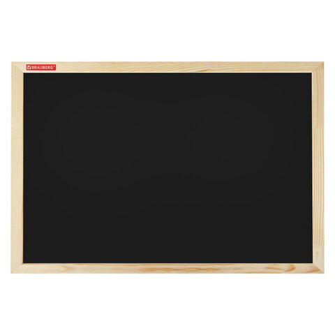 Доска для мела магнитная 30х45 см, черная, деревянная рамка, BRAUBERG "Wood", 238801