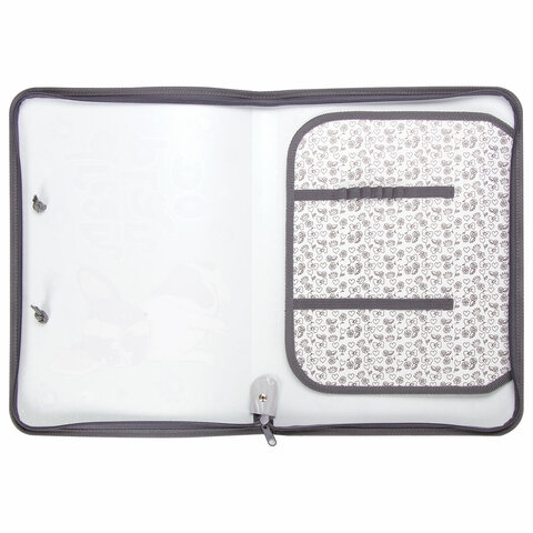 Папка для труда с ручками ПИФАГОР А4, пластик, молния вокруг, органайзер, "Bulldog", 270157