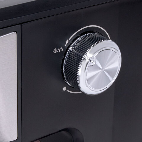 Кофеварка рожковая ручной капучинатор SONNEN CM8501, 1100 Вт, 1,5 л, 15 бар, черная/серебро, 456335