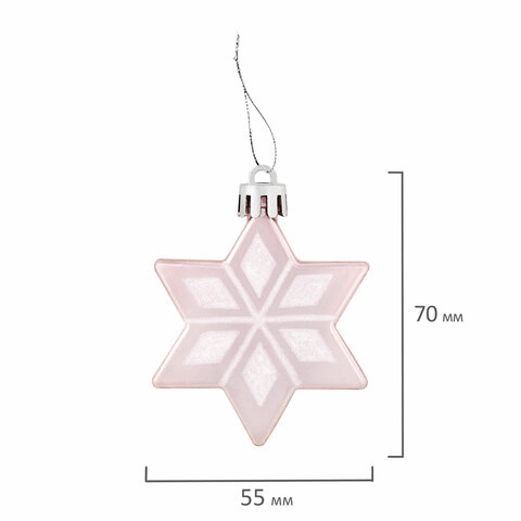 Шары новогодние ёлочные "Elegant Pink" 77 предметов, розовый/белый, ЗОЛОТАЯ СКАЗКА, 591715
