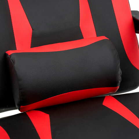 Кресло компьютерное CROMEX (КРОМЕКС) "Start GM-105", две подушки, экокожа, черное/красное, 532957