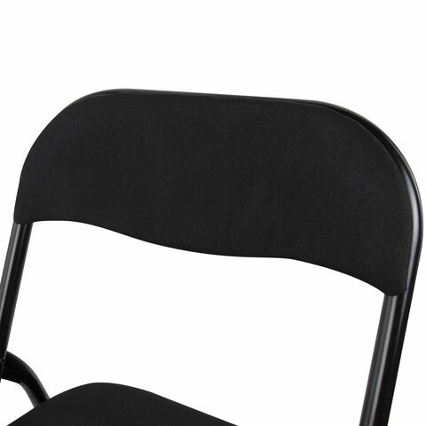 Стул складной BRABIX "Golf CF-007", чёрный каркас, чёрная ткань, гофрокороб, 533025