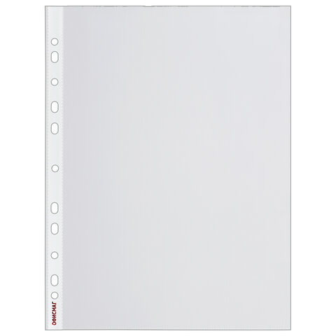 Папки-файлы перфорированные А4+ ОФИСМАГ, КОМПЛЕКТ 50 шт., гладкие, ПЛОТНЫЕ, 70 мкм, 224602