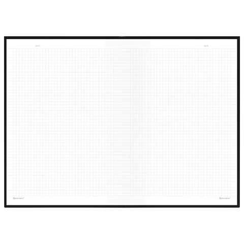 Блокнот БОЛЬШОЙ ФОРМАТ 200х290 мм, А4, 80 л., твердый, клетка, BRAUBERG "Minimal", черный, 116432