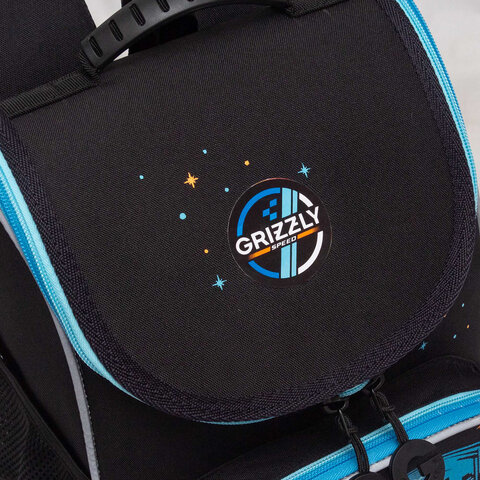 Ранец GRIZZLY анатомическая спинка, с мешком для обуви, для мальчиков, "MOONLIGHT RACE", 33х25х13 см, RAm-585-2/2