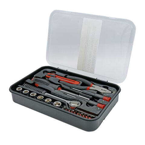 Набор инструментов универсальный, 22 предмета, пластиковый бокс, ГРАНДМАСТЕР, 671326