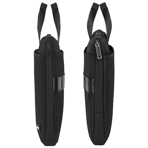 Сумка портфель HEIKKI ULTRA (ХЕЙКИ) с отделением для ноутбука 15,6", Total black, черная, 28х39х3 см, 272609