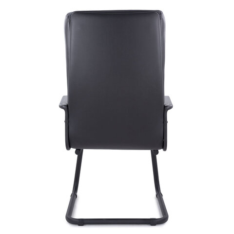 Кресло для приемных и переговорных "Атлант", кожа, черное