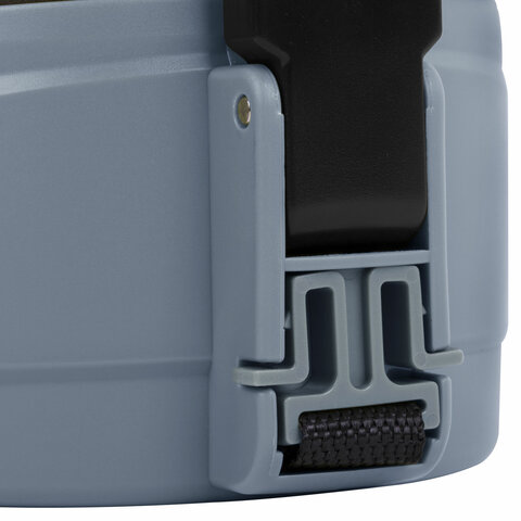 Термос классический, нержавеющая сталь 2 л, черно-серый, 2 кружки, ручка + ремешок, TAIGARU (ТАЙГАРУ), 608818