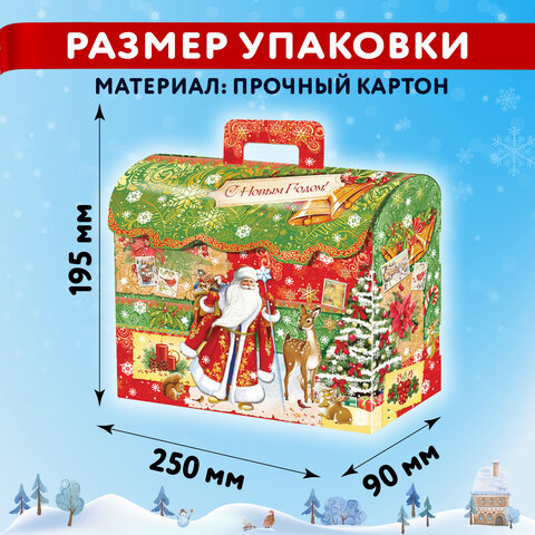 Подарок новогодний "СУНДУК. СПЕШУ НА ПРАЗДНИК", НАБОР конфет 1000 г, картонная коробка, МОСУПАК