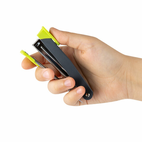 Степлер №10 металлический BRAUBERG "UNIVERSAL GT", до 16 листов, с антистеплером, зеленый, 272752