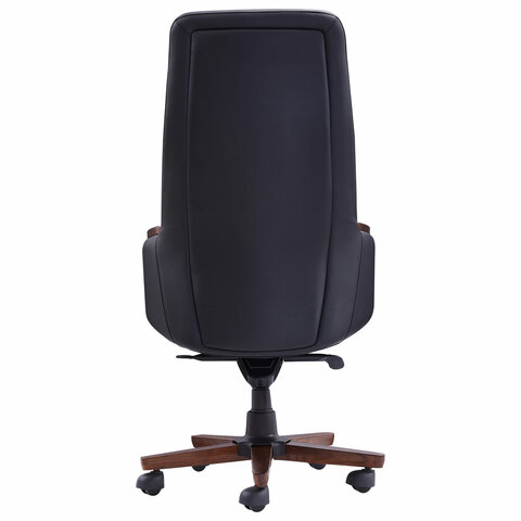 Кресло HAWASAN (ХАВАСАН) "Desire EX-771", мультиблок, дерево, натуральная кожа, черное, 532935