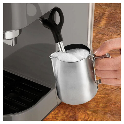 Кофеварка рожковая KITFORT КТ-7293, 1050 Вт, объем 1,5 л, 15 бар, ручной капучинатор, серебристая