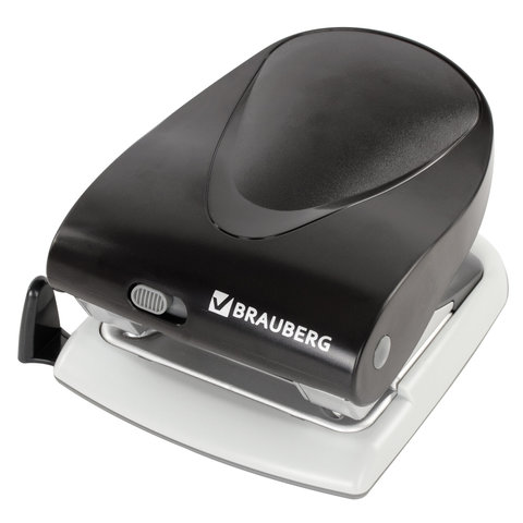 Дырокол BRAUBERG "Jet", до 40 листов, черный, 224341