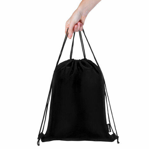 Мешок для обуви BRAUBERG большой удобный с ручкой, 51х41 см, "Total Black", 273454