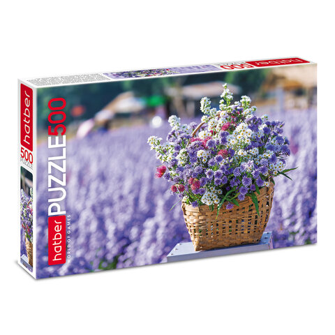 Пазл картонный 500 элементов АССОРТИ, 14 дизайнов, 330х480 мм, HATBER