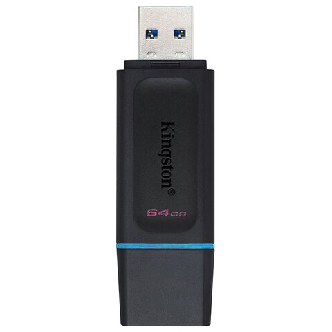 Флеш-диск 64 GB KINGSTON DataTraveler Exodia, разъем USB 3.2, черный/бирюзовый, DTX/64GB