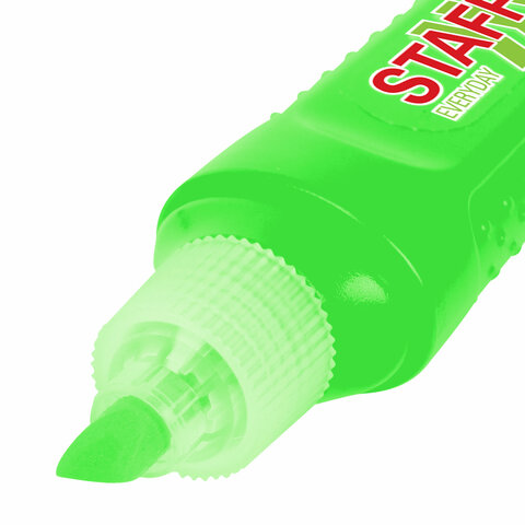 Текстовыделитель STAFF "EVERYDAY HL-707", ЗЕЛЕНЫЙ, линия 1-5 мм, скошенный наконечник, 152543