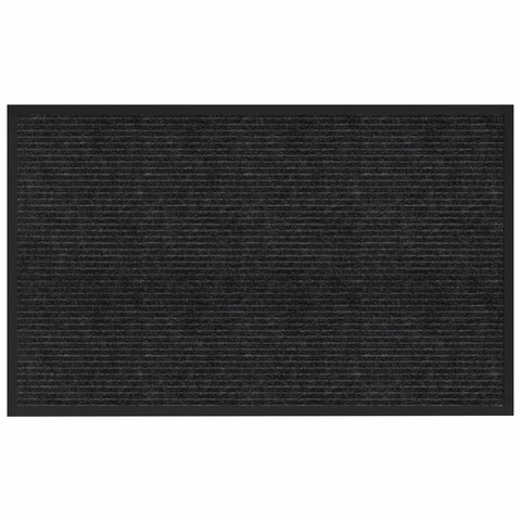 Коврик придверный 50х80 см, ЧЕРНЫЙ, влаго-грязезащитный, 450 г/м2, ребристый, PRIMILA (ПРИМИЛА) EXTRA, 701028