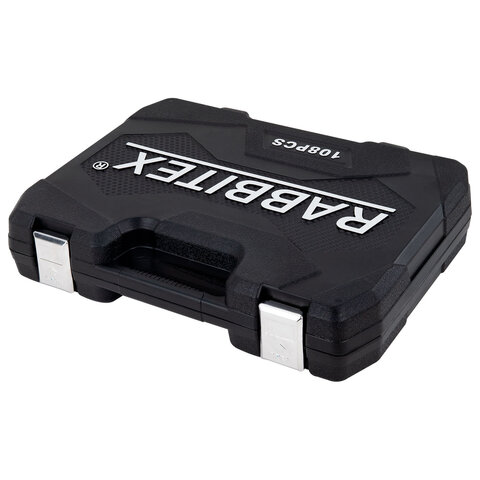 Набор инструментов для автомобиля, 108 предметов, пластиковый кейс, RABBITEX (РАББИТЕКС), 671339