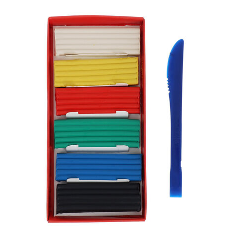 Пластилин классический ГАММА "Мультики", 6 цветов, 120 г, со стеком, картонная упаковка, 280015/281015