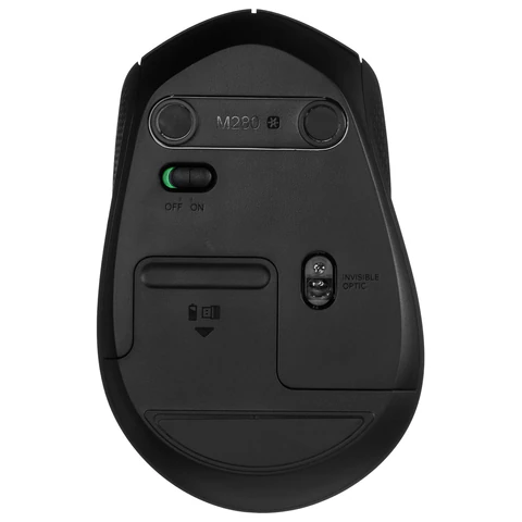 Мышь беспроводная LOGITECH M280, 2 кнопки + 1 колесо-кнопка, оптическая, черная