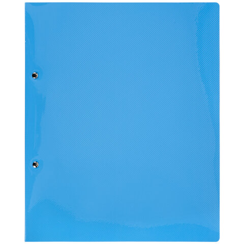 Папка для портфолио школьника/дошкольника, А4, 2 кольца, 10 файлов, пластик синий, ЮНЛАНДИЯ, 115236