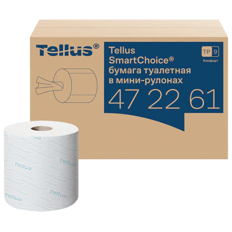 Бумага туалетная 118,2 м, Tellus/TORK (Система T9) SmartOne, ADVANCED, КОМПЛЕКТ 12 рулонов, 2-слойная, белая, 472261