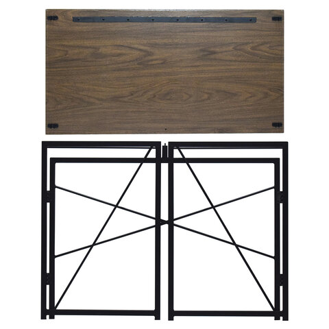 Стол на металлокаркасе BRABIX "LOFT CD-002", 1000х500х750 мм, складной, цвет морёный дуб, 641212