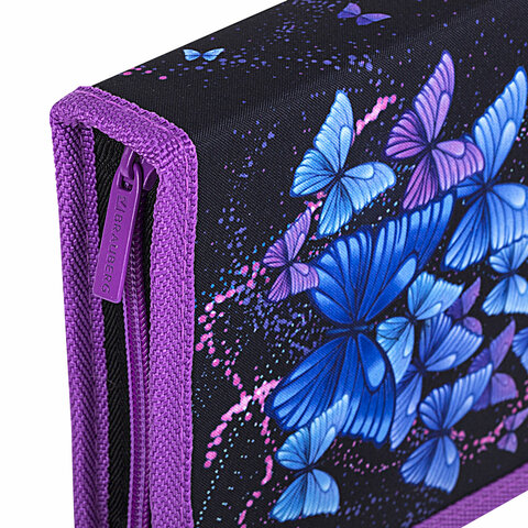 Пенал BRAUBERG, 1 отделение, 1 откидная планка, полиэстер, 21х14 см, "Fly Always", 271520