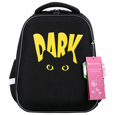 Ранец BRAUBERG FIT, 2 отделения, "Dark cat", 38х27х14 см, 272026