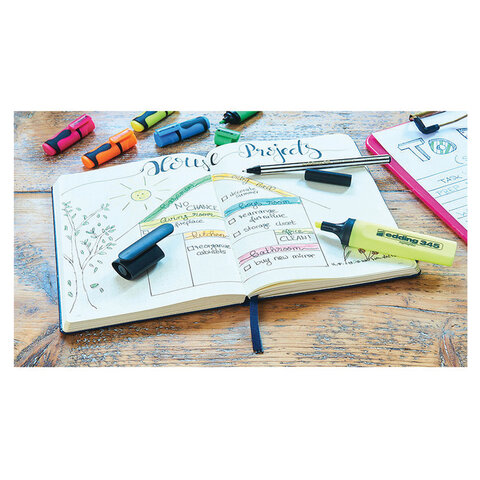 Текстовыделитель EDDING "345", ЖЕЛТЫЙ, линия 2-5 мм, E-345/5