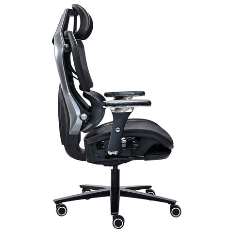 Кресло ATRONE (АТРОН) "Optimus ER-707", адаптивный механизм со слайдером, сетка, черный/серый, 532967