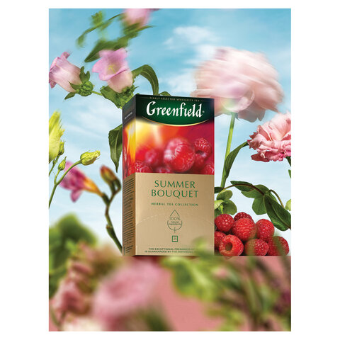 Чай GREENFIELD "Summer Bouquet" фруктовый, 25 пакетиков в конвертах по 2 г, 0433