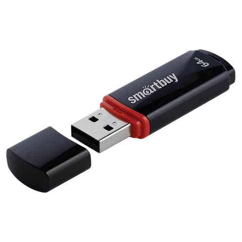 Флеш-диск 64 GB, SMARTBUY Crown, USB 2.0, черный, SB64GBCRW-K
