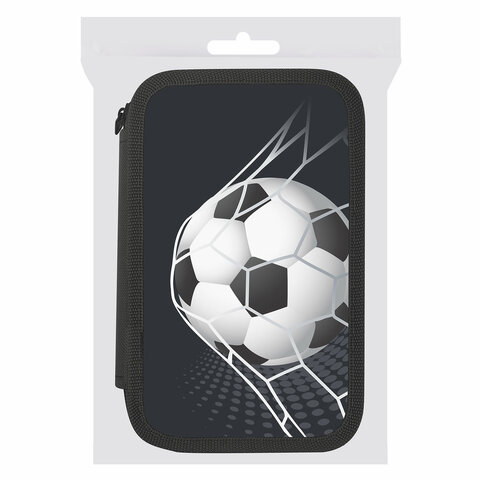 Пенал ПИФАГОР, 3 отделения, ламинированный картон, 19х11 см, "Ball kick", 272253