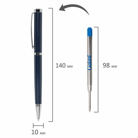 Ручка подарочная шариковая GALANT "Ricardo", корпус темно-синий, детали серебро, узел 0,7 мм, линия письма 0,5 мм, синяя, 144168