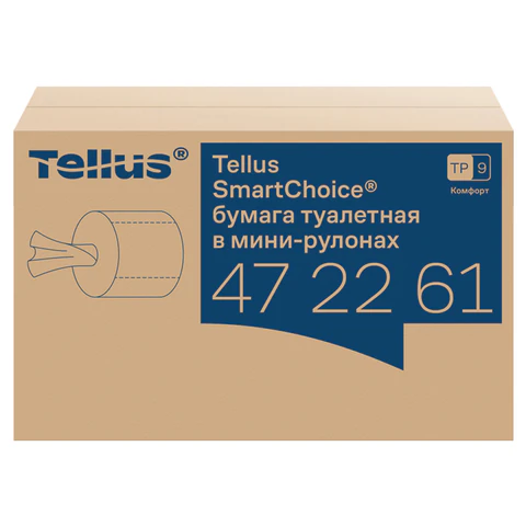 Бумага туалетная 118,2 м, Tellus/TORK (Система T9) SmartOne, ADVANCED, КОМПЛЕКТ 12 рулонов, 2-слойная, белая, 472261