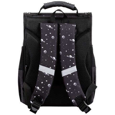 Ранец ПИФАГОР BASIC, 1 отделение, 3 кармана, эргономичная спинка, "Space invader", 35х28х18 см, 273140