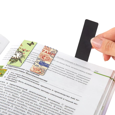 Закладки для книг МАГНИТНЫЕ, "MIX 2", набор 30 шт., 60x20 мм, BRAUBERG, 113178