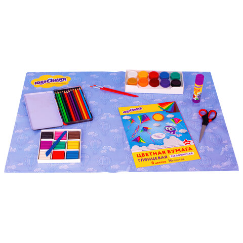 Настольное покрытие ЮНЛАНДИЯ для труда и творческих занятий, ПВХ, "ВОЗДУШНЫЙ ШАР", 50х70 см, 662456