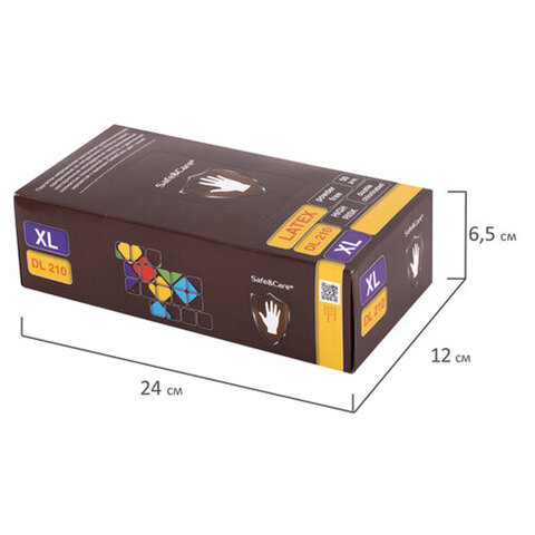 Перчатки латексные смотровые 25 пар (50 штук), размер 9-10, XL (очень большой), синие, SAFE&CARE High Risk DL/TL210