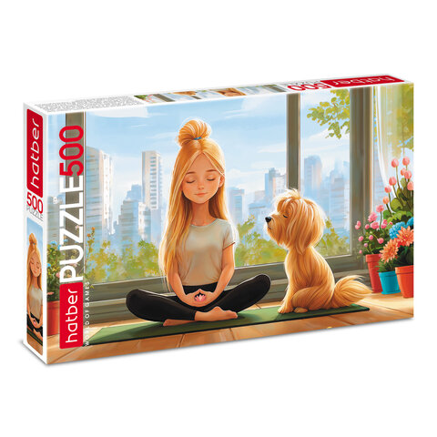 Пазл картонный 500 элементов АССОРТИ, 14 дизайнов, 330х480 мм, HATBER