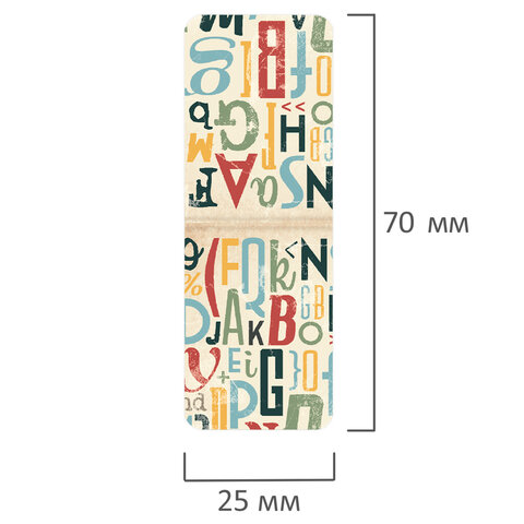 Закладки для книг МАГНИТНЫЕ, "LETTERS", набор 6 шт., 35x25 мм, BRAUBERG, 113166
