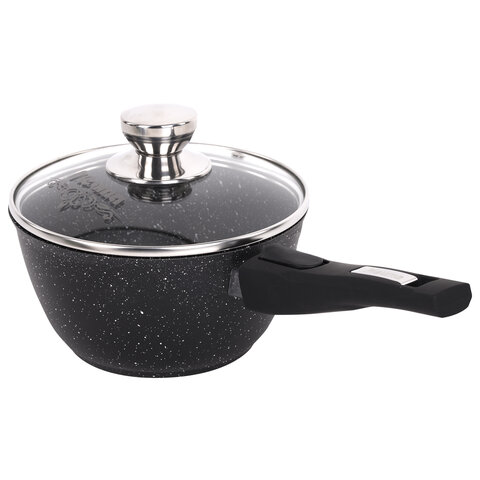 Набор посуды (сковорода 26 см, кастрюля 5 л, ковш 1,7 л, 2 съемных ручки, 2 крышки), МЕЧТА "Гранит Black", 001802