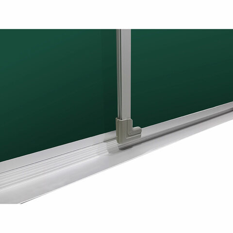 Доска для мела магнитная 3-х элементная, 100х170/340 см, 5 рабочих поверхностей, зеленая, BS, ТЭ-340М