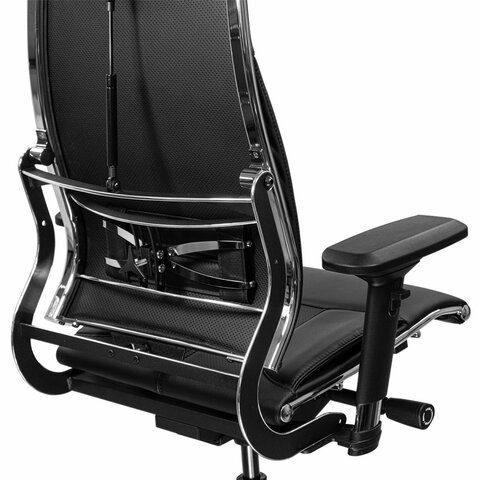 Кресло МЕТТА "Move" B2-10D, 2D-спинка, 3D-подголовник, 4D-подлокотники, экокожа, черное