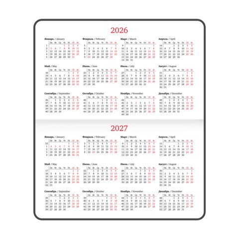 Еженедельник датированный 2026, МАЛЫЙ ФОРМАТ 95х155 мм, А6, BRAUBERG "Select", балакрон, бордо, 117194