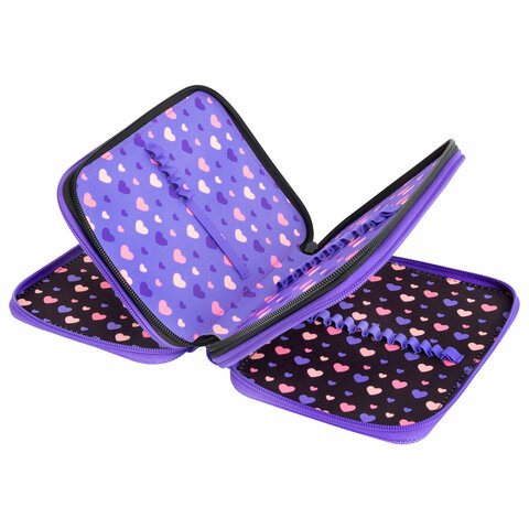 Пенал BRAUBERG, 3 отделения, полиэстер, 21х14 см, "Sleeping kitten", 273538